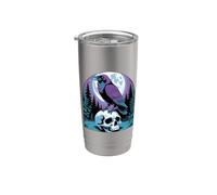 Gothic Raven On Skull By The Full Moon Stainless Steel Insulated Tumbler