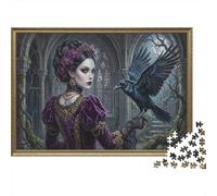 Gothic Raven Queen 500 Piece Wooden Jigsaw Puzzle,Adults & Kids 14+,Home Wall Decor,Whimsical Challenge,Educational Toy,Wood,Great Gifts,Stress Relief (52x38cm)