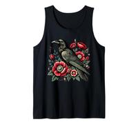 Gothic Raven Rose Design - Enchanted Floral Crow for Gothic Tank Top