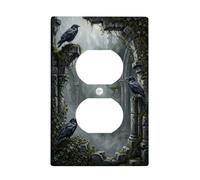 Gothic Raven Ruins Theme Ravens Duplex Outlet Covers Plate