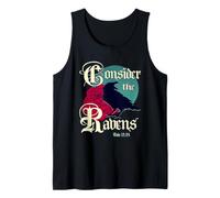 Gothic Raven Scripture Art Luke 12: 24 Christian Tank Top