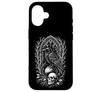 Gothic Raven Skull, Dark Fantasy Crow Art, Bird with Skull Case for iPhone 16