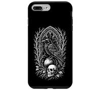 Gothic Raven Skull, Dark Fantasy Crow Art, Bird with Skull Case for iPhone 7 Plus/8 Plus