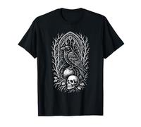 Gothic Raven Skull, Dark Fantasy Crow Art, Bird with Skull T-Shirt