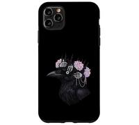 Gothic Raven Skull Hands Thorny Crown Flowers Case for iPhone 11 Pro Max
