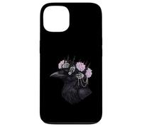Gothic Raven Skull Hands Thorny Crown Flowers Case for iPhone 13