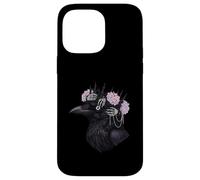 Gothic Raven Skull Hands Thorny Crown Flowers Case for iPhone 14 Pro Max