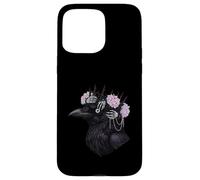 Gothic Raven Skull Hands Thorny Crown Flowers Case for iPhone 15 Pro Max