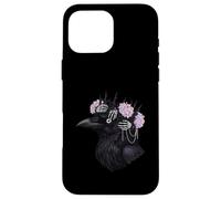 Gothic Raven Skull Hands Thorny Crown Flowers Case for iPhone 16 Pro Max