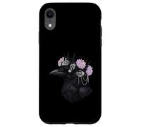 Gothic Raven Skull Hands Thorny Crown Flowers Case for iPhone XR