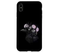 Gothic Raven Skull Hands Thorny Crown Flowers Case for iPhone XS Max