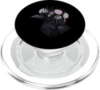 Gothic Raven Skull Hands Thorny Crown Flowers PopSockets PopGrip for MagSafe