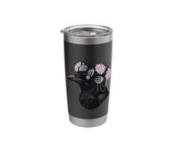 Gothic Raven Skull Hands Thorny Crown Flowers Stainless Steel Insulated Tumbler