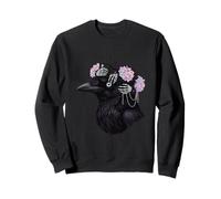 Gothic Raven Skull Hands Thorny Crown Flowers Sweatshirt