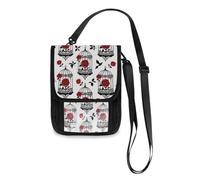 Gothic Red and Black Halloween Rose Bird Cage Travel Wallet Passport Holder Travel Organizer Slim Lightweight Crossbody Bag with Adjustable Strap