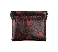 Gothic Red Black Halloween Tarot Astrology Women's Small Leather Coin Purse Wallet Cute Card Holder for Woman Girl