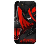 Gothic Red-Eyed Anime Demon Enjoys Red Boba Drink Case for iPhone SE (2020) / 7 / 8