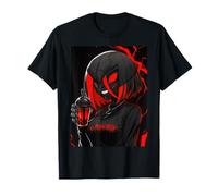 Gothic Red-Eyed Anime Demon Enjoys Red Boba Drink T-Shirt