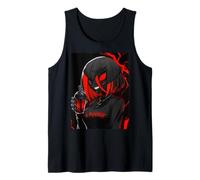 Gothic Red-Eyed Anime Demon Enjoys Red Boba Drink Tank Top