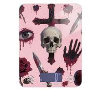 Gothic Red Rose Skull Calorie Counting Food Measuring Scale 11lb/0.18oz, 5kg/5g Easy Clean Digital Cooking Scale with 4 Unit for Keto Keto Spices báscula para pesar comida