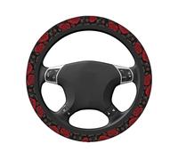 Gothic Red Roses Car Stretch Steering Wheel Cover Universal 15 Inch,Anti-Slip Steering Wheel Covers, Breathable For Suvs Trucks