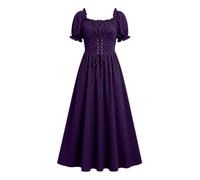 Gothic Renaissance Dress Women Victorian Corset Waist Maxi Party Costume
