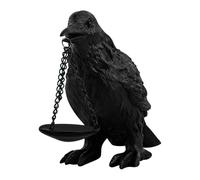 Gothic Resin Raven Tealight Candle Holder Fake Crow Candlestick Holders Bird Statue Ornament Table Centerpieces for Home Table Living Room Holiday Decorations