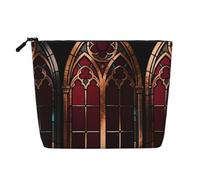 Gothic Revival Faux Linen Makeup Pouch-Lightweight Travel Case