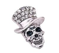 Gothic Rhinestone Skull Brooch Vintage Alloy Accessory with Sparkling for Casual or Formal Attire Vintage Alloy Skeleton Snake Pin