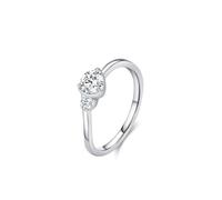 Gothic Rings for Women, Best Friend Ring Classic 3 Prong Round Lab Diamond 0.5ct 9K White Gold Size T 1/2