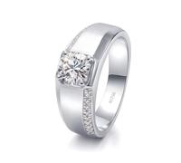 Gothic Rings for Women, Mid Finger Rings for Women with 1ct Lab Created Diamond 18.1K White Gold Size J 1/2