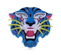 Gothic Roaring Tiger Acrylic Brooch for Men & Women - Edgy Crystal Eye Lapel Pin for Jackets, Backpacks & Hats - uniquely Punk Stylish Accessory