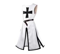 Gothic Robe for Men Medieval Halloween Longline Waistcoat Renaissance Steampunk Slits Performance Outfit 2025 Cross Pattern Tunic Vest Halloween Cosplay Clothing Cloak Cape with Belt Comfy Elegant