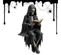 Gothic Robed Figurine | Fantasy Robed Resin Statue | Gothic Bookshelf Decor | for Home Library Reading Room Bookcase Shelf Desktop Tabletop Garden Corner Cabinet