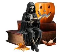 Gothic Robed Resin Statue | Fantasy Spooky Robed Figurine | Gothic Bookshelf Decor | for Home Garden Bathroom Library Reading Corner Bookcase Cabinet Tabletop Desktop