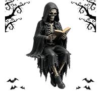 Gothic Robed Resin Statue | Resin Spooky Fantasy Halloween Statue | Gothic Kitchen Decor | for Home Shelf Tabletop Desktop Bookcase Library Bathroom Corner Cabinet Reading