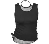 GOTHIC ROCK - 2in1 Neck Tie Mesh Top Black Spiral Black XL