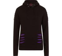 GOTHIC ROCK - Large Hood Ripped Hoody Purple-Black Spiral Black L