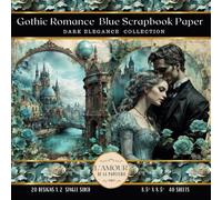 Gothic Romance Blue Scrapbook Paper: Dark Elegance Collection | Junk Journaling, Collage, Mixed Media Art, Crafting, Card Making