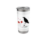 Gothic Romance Raven Perched On Skull Art Stainless Steel Insulated Tumbler