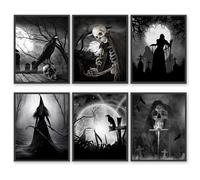 Gothic Room Decor Witchy Wall Decor Aesthetic Halloween Party Gothic Manor Horror Pictures Creepy Portraits Pictures Spooky Creepy Posters Goth Art Prints (Halloween Wall Art, 11"x14" UNFRAMED)