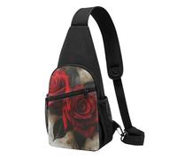 Gothic Rose 1 Printed Chest Bag Sling Bag for Men Women, Outdoor Crossbody Fanny Packs Hiking Chest Packs Sport Daypacks