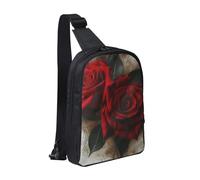 Gothic Rose 1 Printed Chest Bag Sling Bag for Men Women, Waterproof Crossbody Backpack Men Bag for Runner Workout Hiking Cycling Travel
