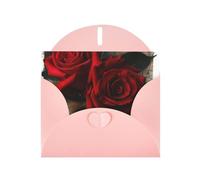 gothic Rose 1 Prints Pearl Paper Horizontal Festival Greeting Card for Birthday Cards and All Occasions, Pink