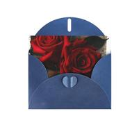 gothic Rose 1 Prints Pearl Paper Horizontal Festival Greeting Card for Birthday Cards and All Occasions, Blue