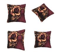 Gothic Rose All Season Pillow Case Cover Polyester Double Sided Print,Soft Decorative Cushion Cover For Sofa Bed-Hidden Zipper, Wrinkle Resistant