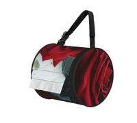 Gothic Rose art Printed Hanging Tissue Box Holder | Round Tissue Box Cover, Portable Paper Holder with Pocket for Car Bathroom Office Camping Travel Decor