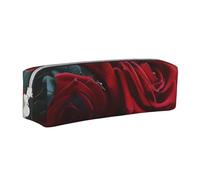 Gothic Rose Art Printed Leather Pencil Case Simple Pen Pencil Pouch Office Large Pencil Bag Stationery Box for Men Women Teens Students