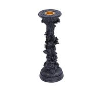 Gothic Rose Candlestick 20.4cm - Ornate Floral Candle Holder (Midnight)