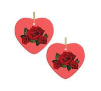 Gothic Rose Christmas Tree Ceramic Hanging Bauble Personalised Xmas Baubles Cute Christmas Ornaments Gifts For Kids Family Friends